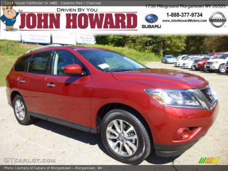 Cayenne Red / Charcoal 2014 Nissan Pathfinder SV AWD