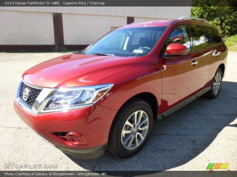 Cayenne Red / Charcoal 2014 Nissan Pathfinder SV AWD