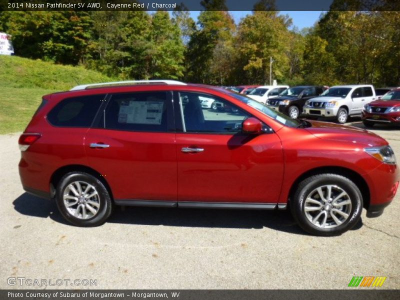 Cayenne Red / Charcoal 2014 Nissan Pathfinder SV AWD
