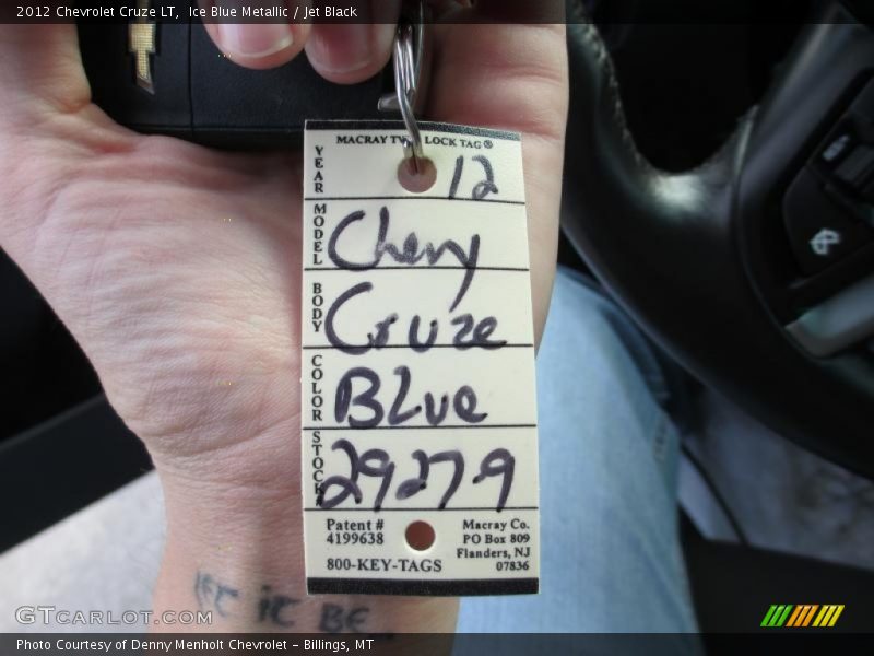 Ice Blue Metallic / Jet Black 2012 Chevrolet Cruze LT