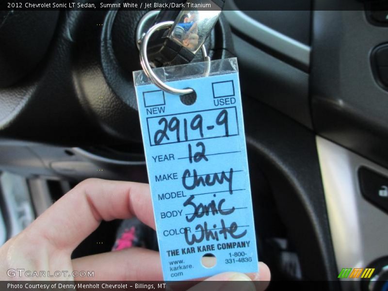 Summit White / Jet Black/Dark Titanium 2012 Chevrolet Sonic LT Sedan