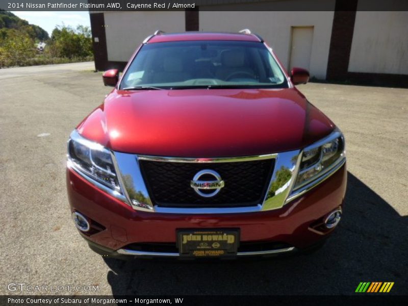 Cayenne Red / Almond 2014 Nissan Pathfinder Platinum AWD
