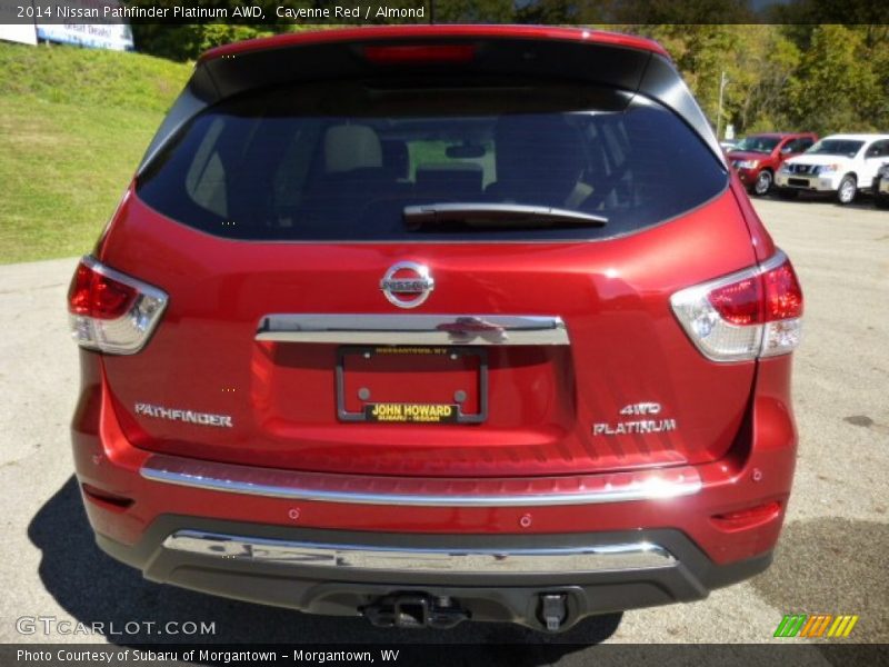 Cayenne Red / Almond 2014 Nissan Pathfinder Platinum AWD