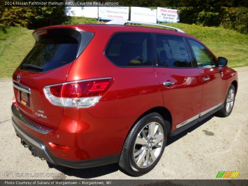 Cayenne Red / Almond 2014 Nissan Pathfinder Platinum AWD