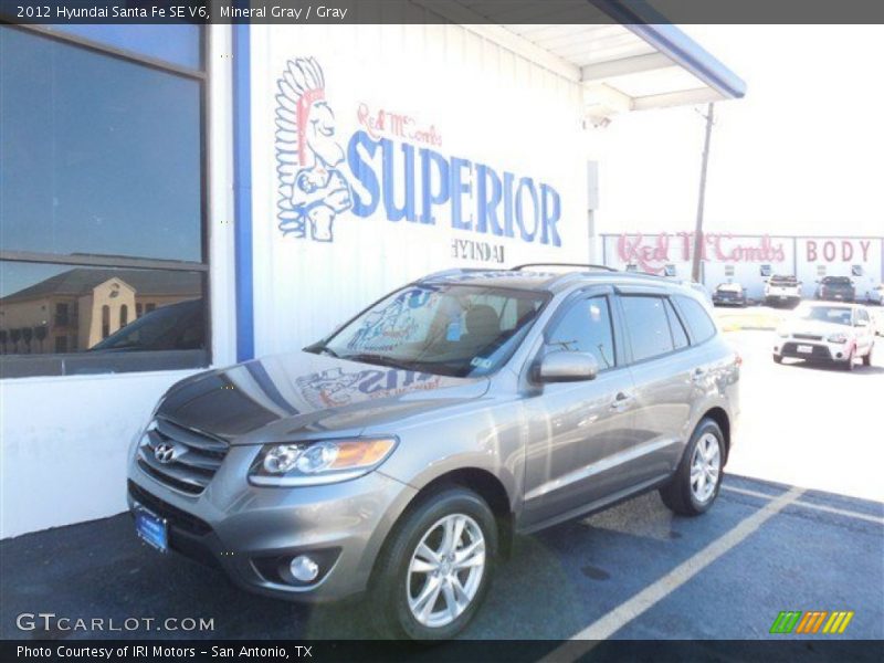 Mineral Gray / Gray 2012 Hyundai Santa Fe SE V6