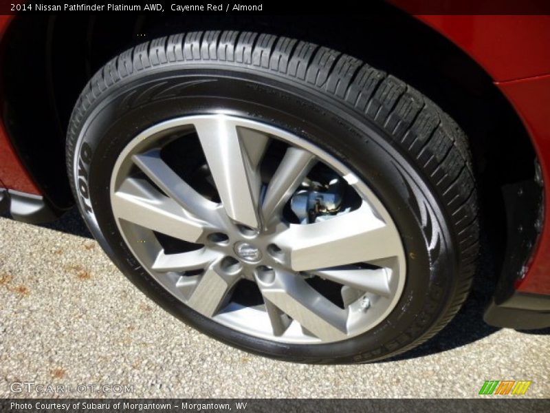 Cayenne Red / Almond 2014 Nissan Pathfinder Platinum AWD