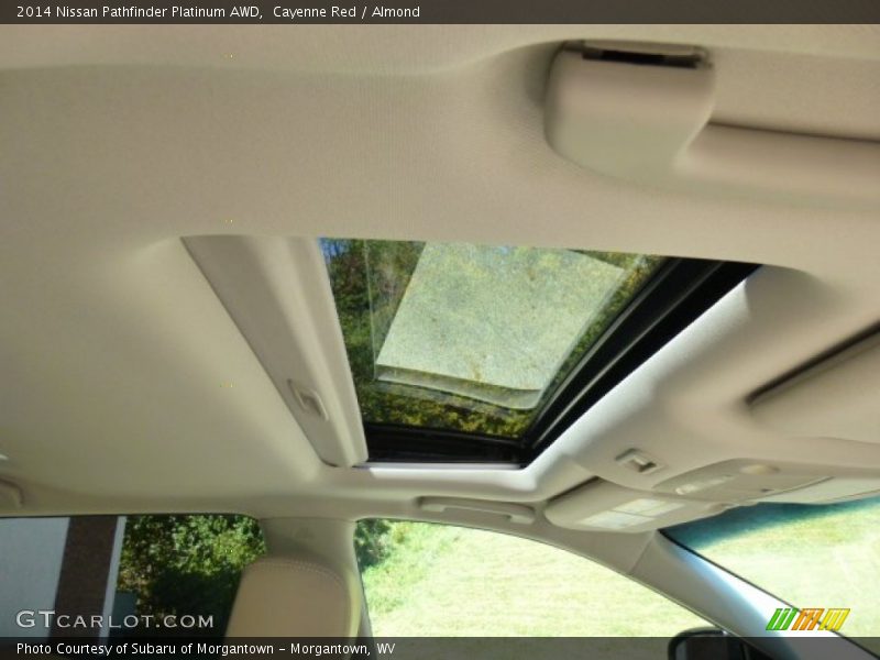Cayenne Red / Almond 2014 Nissan Pathfinder Platinum AWD