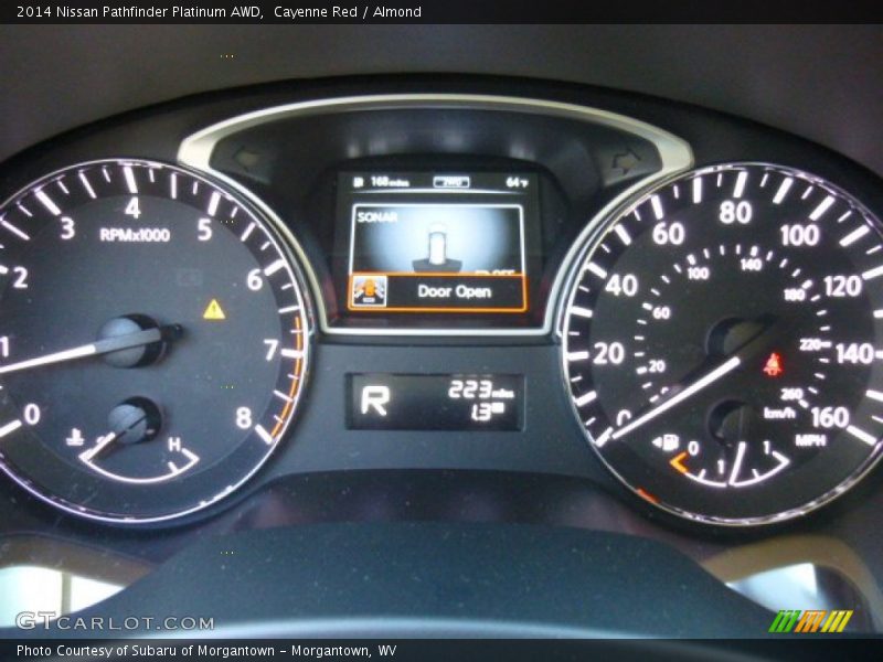 Cayenne Red / Almond 2014 Nissan Pathfinder Platinum AWD