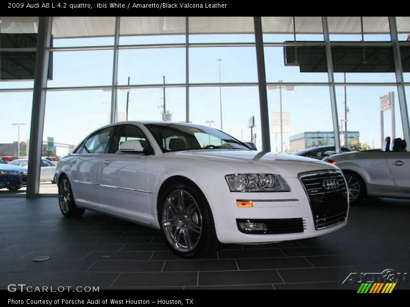 Ibis White / Amaretto/Black Valcona Leather 2009 Audi A8 L 4.2 quattro