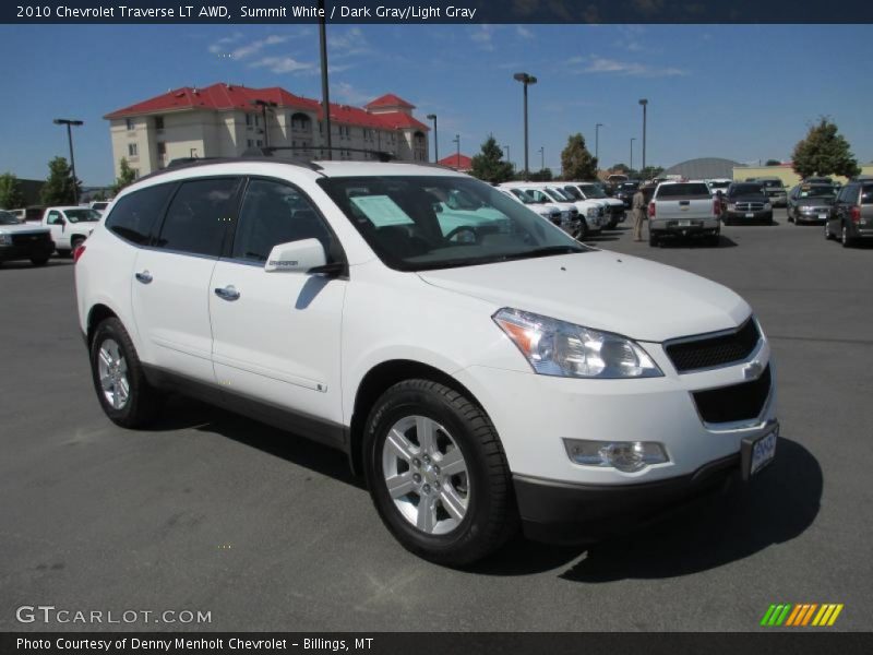 Summit White / Dark Gray/Light Gray 2010 Chevrolet Traverse LT AWD