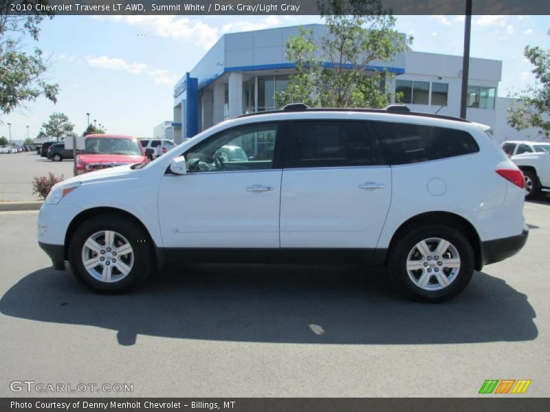 Summit White / Dark Gray/Light Gray 2010 Chevrolet Traverse LT AWD