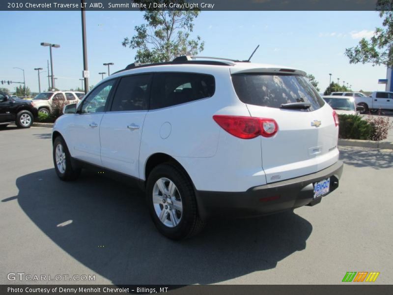 Summit White / Dark Gray/Light Gray 2010 Chevrolet Traverse LT AWD