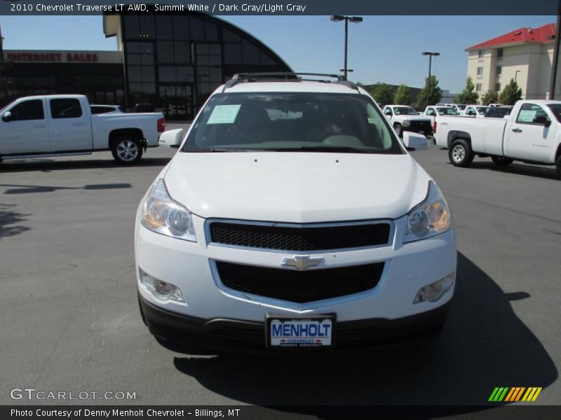 Summit White / Dark Gray/Light Gray 2010 Chevrolet Traverse LT AWD