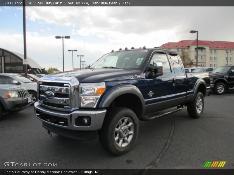 Dark Blue Pearl / Black 2011 Ford F350 Super Duty Lariat SuperCab 4x4