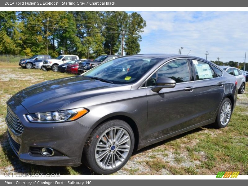 Sterling Gray / Charcoal Black 2014 Ford Fusion SE EcoBoost