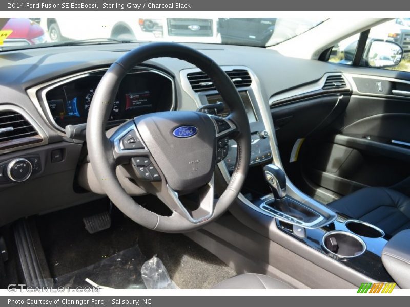 Sterling Gray / Charcoal Black 2014 Ford Fusion SE EcoBoost