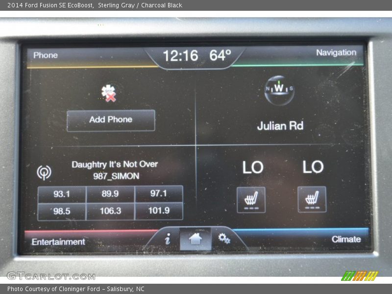 Sterling Gray / Charcoal Black 2014 Ford Fusion SE EcoBoost