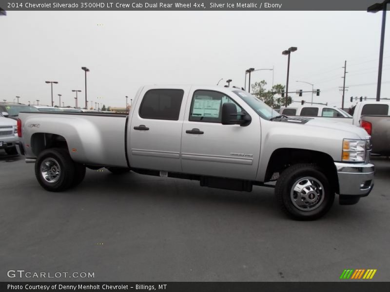 Silver Ice Metallic / Ebony 2014 Chevrolet Silverado 3500HD LT Crew Cab Dual Rear Wheel 4x4