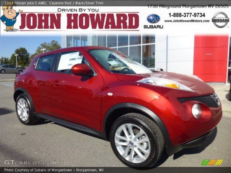 Cayenne Red / Black/Silver Trim 2013 Nissan Juke S AWD