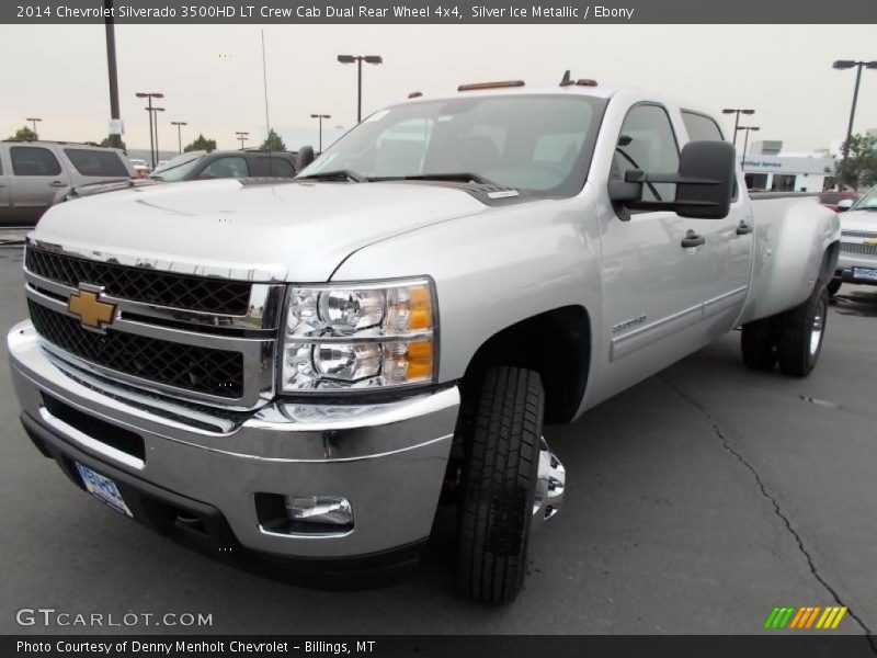 Silver Ice Metallic / Ebony 2014 Chevrolet Silverado 3500HD LT Crew Cab Dual Rear Wheel 4x4