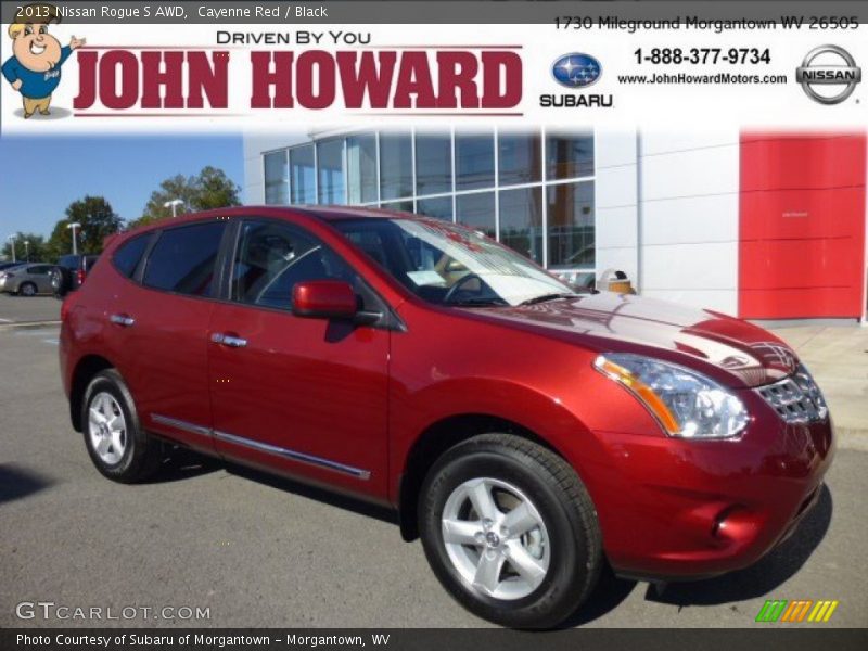 Cayenne Red / Black 2013 Nissan Rogue S AWD