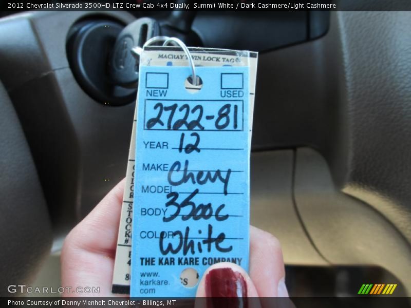 Summit White / Dark Cashmere/Light Cashmere 2012 Chevrolet Silverado 3500HD LTZ Crew Cab 4x4 Dually