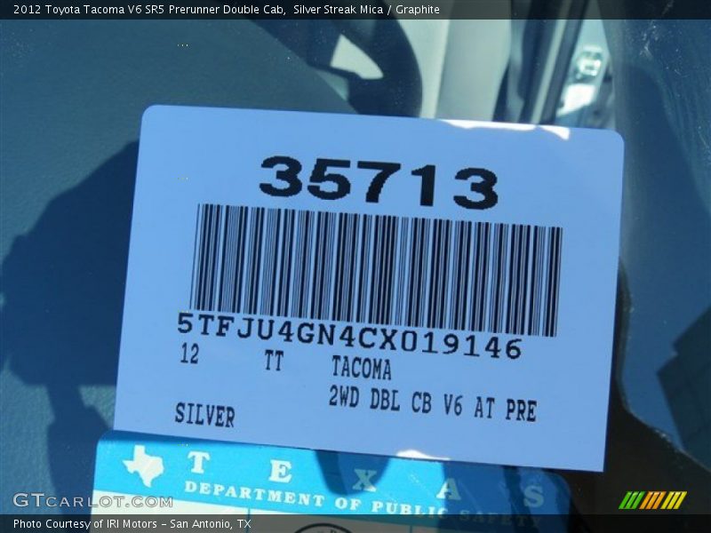 Silver Streak Mica / Graphite 2012 Toyota Tacoma V6 SR5 Prerunner Double Cab