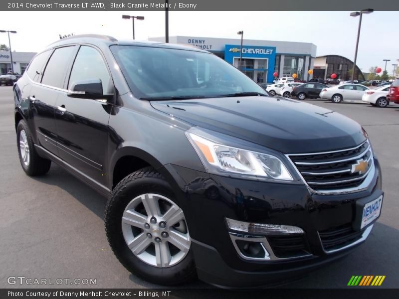 Black Granite Metallic / Ebony 2014 Chevrolet Traverse LT AWD