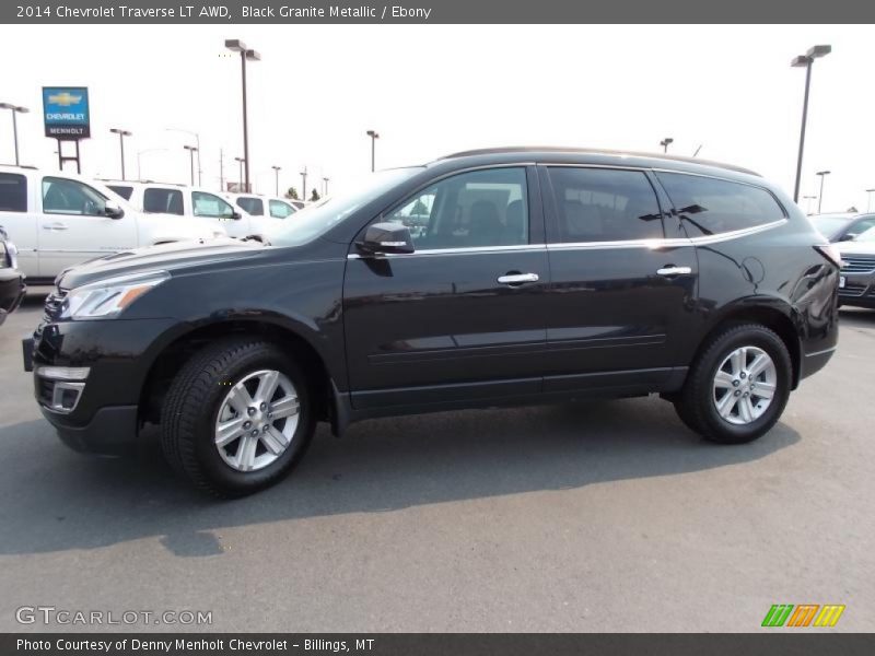 Black Granite Metallic / Ebony 2014 Chevrolet Traverse LT AWD