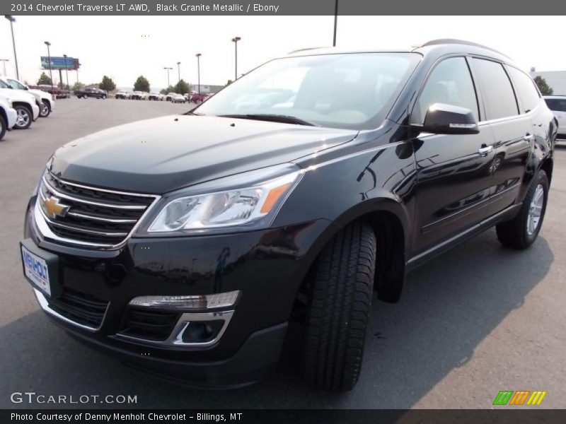 Black Granite Metallic / Ebony 2014 Chevrolet Traverse LT AWD