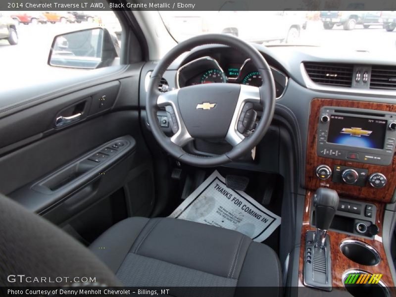 Black Granite Metallic / Ebony 2014 Chevrolet Traverse LT AWD