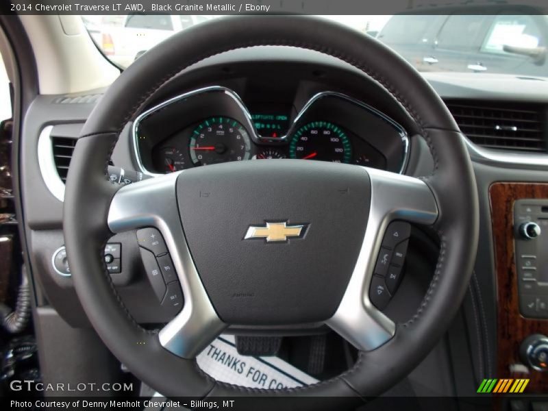 Black Granite Metallic / Ebony 2014 Chevrolet Traverse LT AWD
