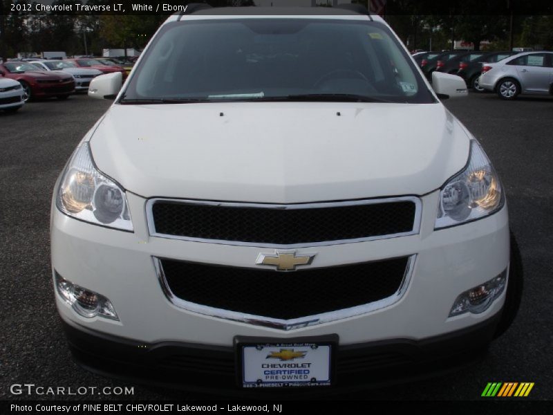 White / Ebony 2012 Chevrolet Traverse LT