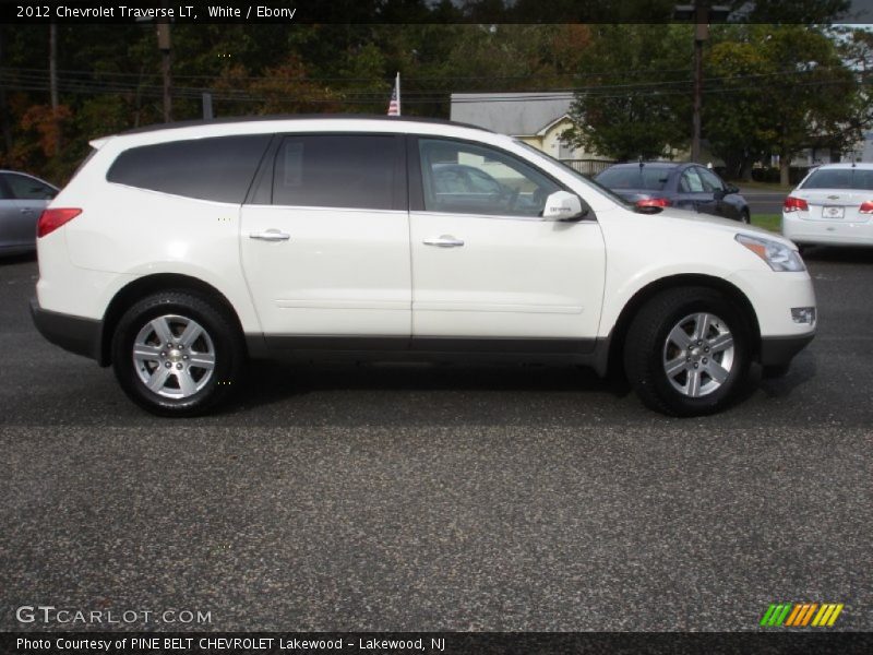 White / Ebony 2012 Chevrolet Traverse LT