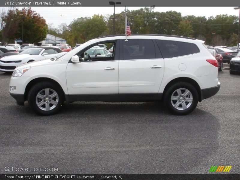 White / Ebony 2012 Chevrolet Traverse LT
