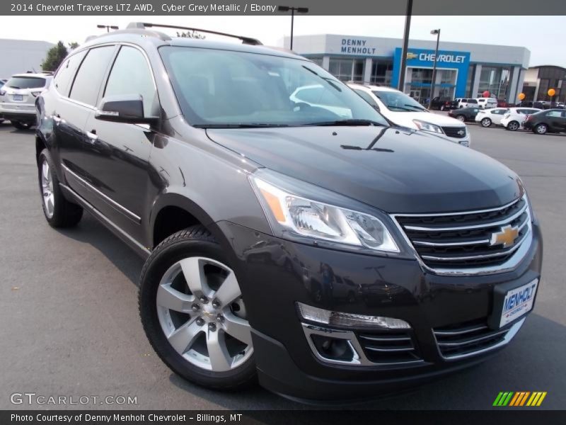 Cyber Grey Metallic / Ebony 2014 Chevrolet Traverse LTZ AWD