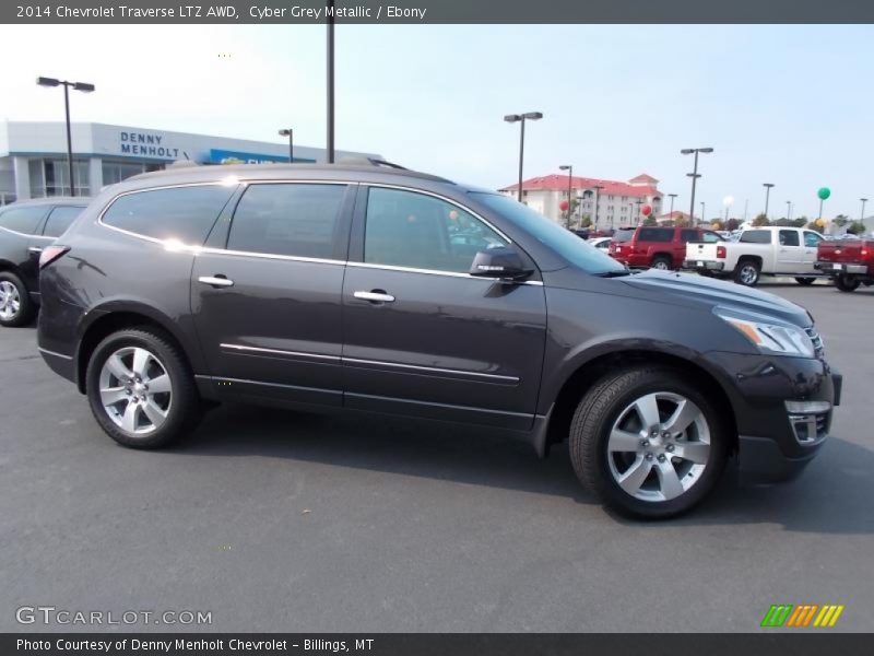 Cyber Grey Metallic / Ebony 2014 Chevrolet Traverse LTZ AWD