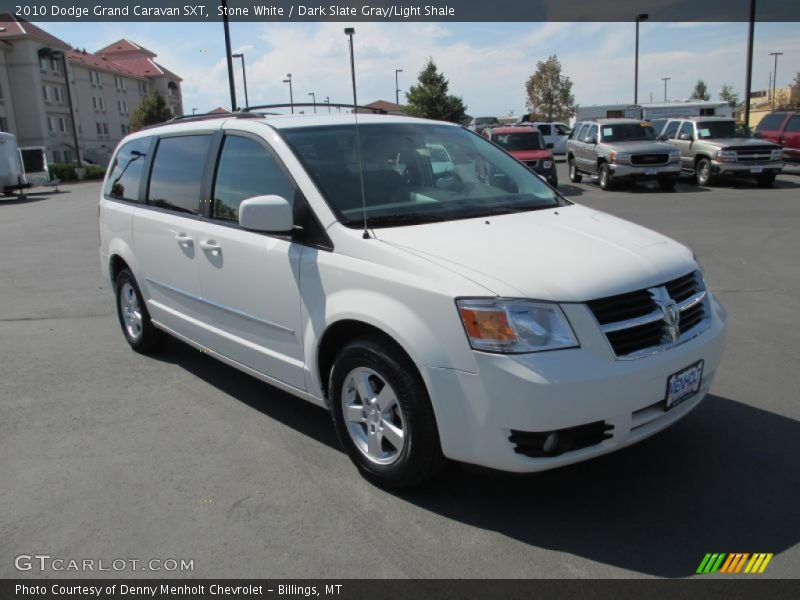 Stone White / Dark Slate Gray/Light Shale 2010 Dodge Grand Caravan SXT