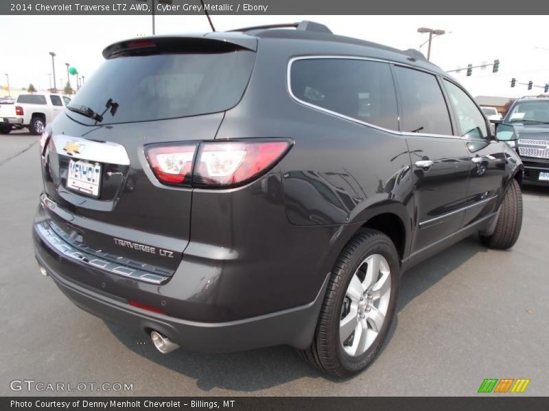 Cyber Grey Metallic / Ebony 2014 Chevrolet Traverse LTZ AWD
