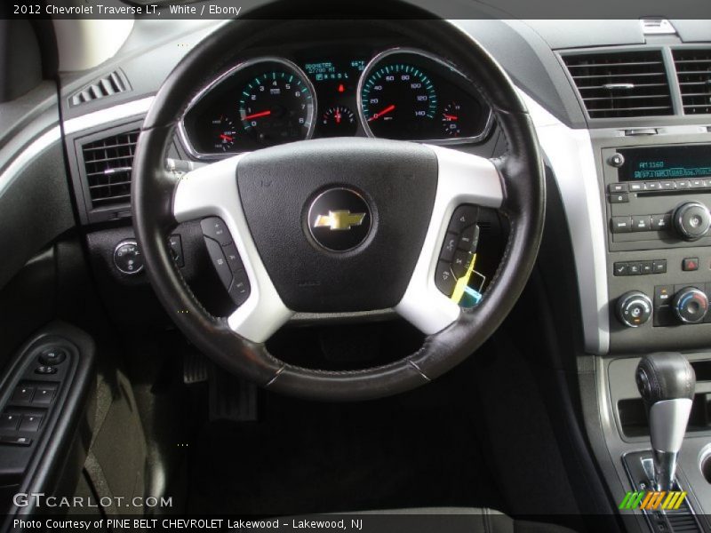 White / Ebony 2012 Chevrolet Traverse LT