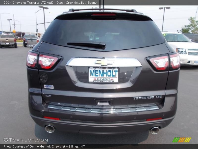 Cyber Grey Metallic / Ebony 2014 Chevrolet Traverse LTZ AWD