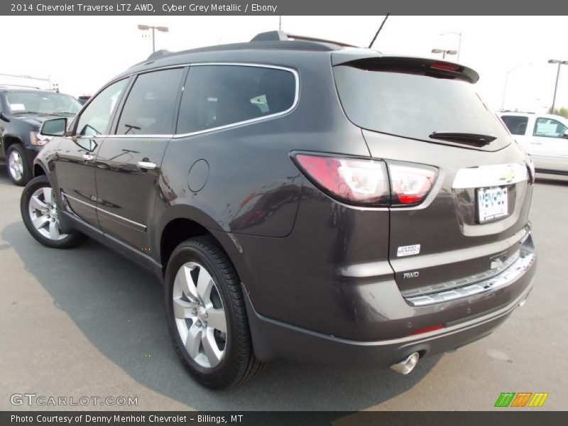 Cyber Grey Metallic / Ebony 2014 Chevrolet Traverse LTZ AWD