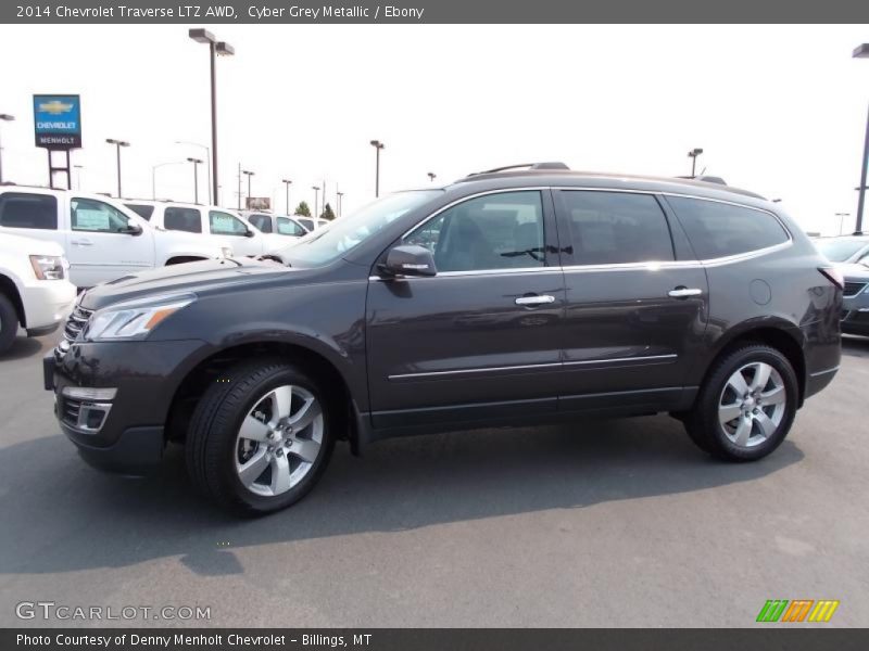 Cyber Grey Metallic / Ebony 2014 Chevrolet Traverse LTZ AWD