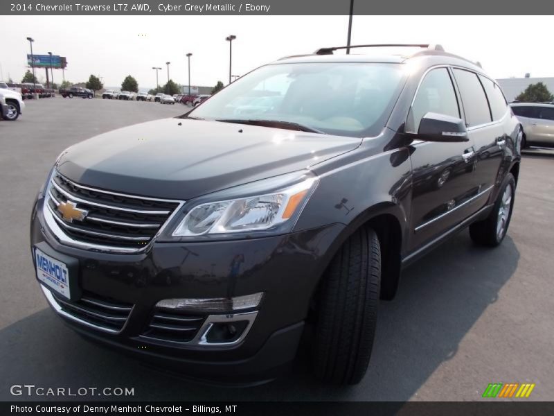 Cyber Grey Metallic / Ebony 2014 Chevrolet Traverse LTZ AWD