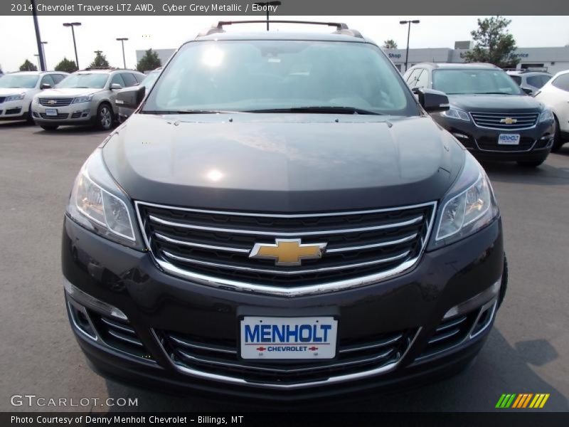 Cyber Grey Metallic / Ebony 2014 Chevrolet Traverse LTZ AWD