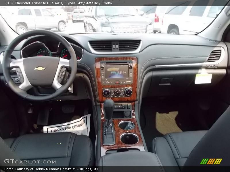 Cyber Grey Metallic / Ebony 2014 Chevrolet Traverse LTZ AWD
