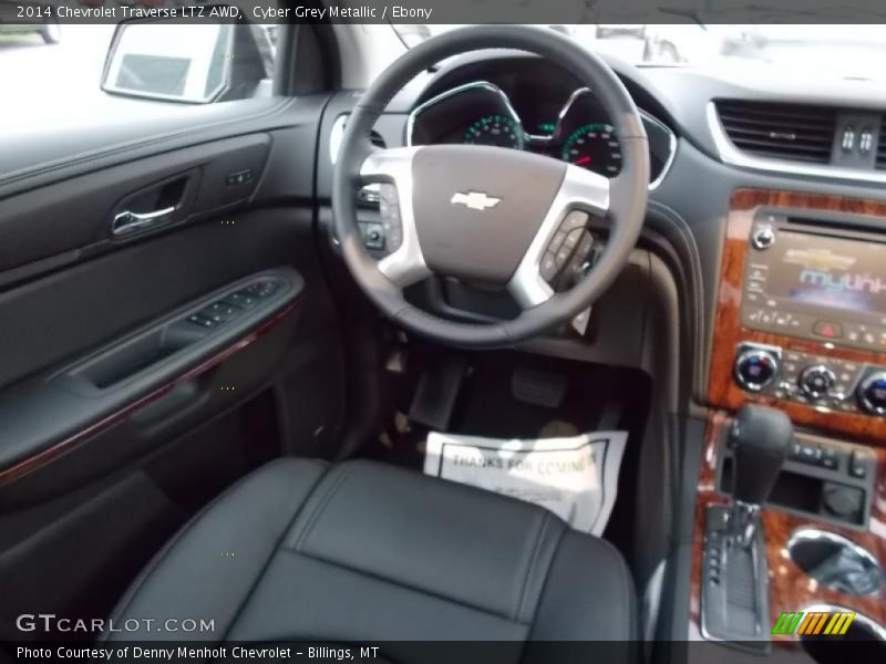 Cyber Grey Metallic / Ebony 2014 Chevrolet Traverse LTZ AWD
