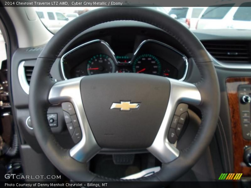 Cyber Grey Metallic / Ebony 2014 Chevrolet Traverse LTZ AWD