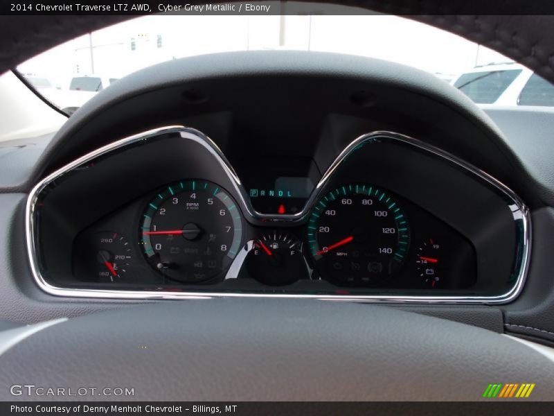 Cyber Grey Metallic / Ebony 2014 Chevrolet Traverse LTZ AWD