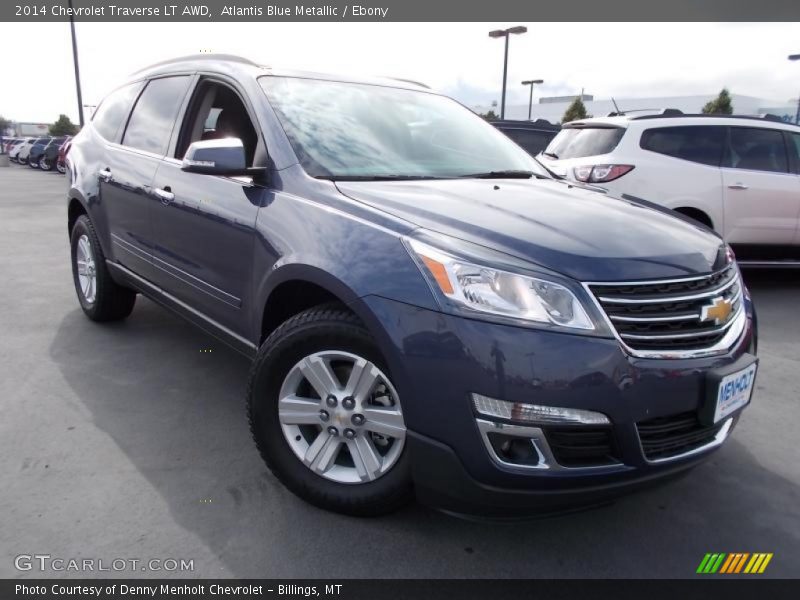 Atlantis Blue Metallic / Ebony 2014 Chevrolet Traverse LT AWD